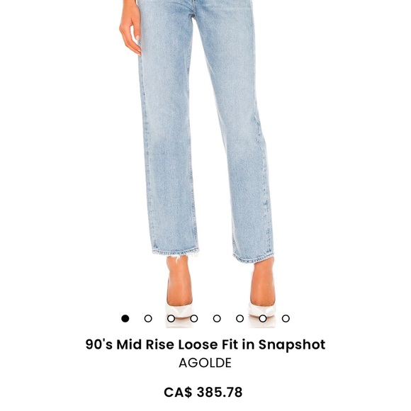AGOLDE 90's Mid Rise Loose Fit in Snapshot (Fits High Rise; fits size 24/25) - Picture 2 of 9